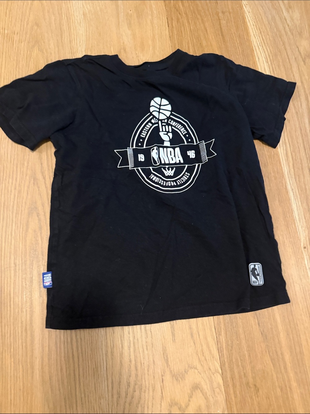 NBA Black Tee with White Center Graphic - Kids